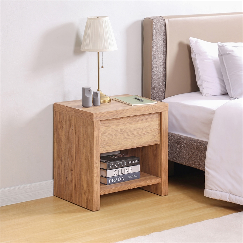 NPD Furniture Larson Nightstand/Side Table in Terra Oak