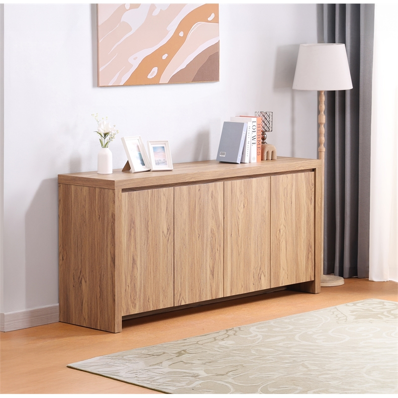 NPD Furniture Larson Buffet/Sideboard 4 Doors in Terra Oak
