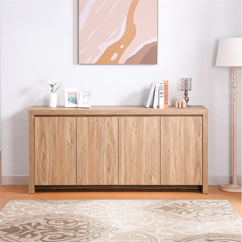 NPD Furniture Larson Buffet/Sideboard 4 Doors in Terra Oak