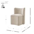 NPD Furniture Morraine Chenille Dining Side Chair w/ Casters in Beige