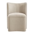 NPD Furniture Morraine Chenille Dining Side Chair w/ Casters in Beige