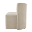 NPD Furniture Morraine Chenille Dining Side Chair w/ Casters in Beige