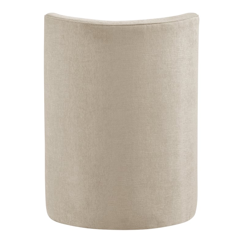 NPD Furniture Morraine Chenille Dining Side Chair w/ Casters in Beige