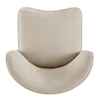NPD Furniture Morraine Chenille Dining Side Chair w/ Casters in Beige