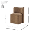 NPD Furniture Morraine Chenille Dining Side Chair w/ Casters in Brown