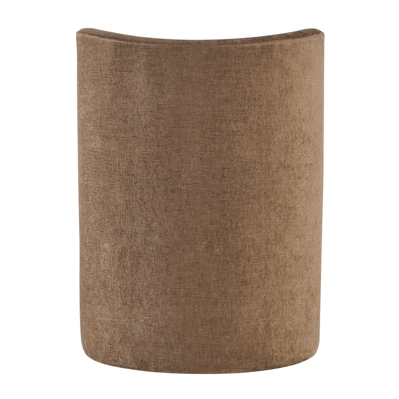 NPD Furniture Morraine Chenille Dining Side Chair w/ Casters in Brown