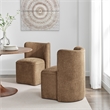 NPD Furniture Morraine Chenille Dining Side Chair w/ Casters in Brown