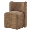 NPD Furniture Morraine Chenille Dining Side Chair w/ Casters in Brown