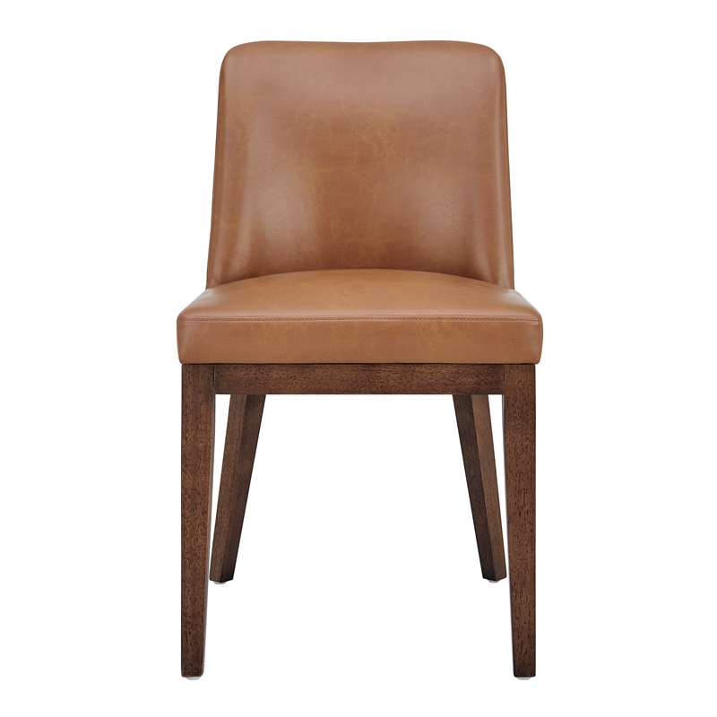NPD Furniture Cayden Faux Leather Dining Side Chair in Borneo Chocolate