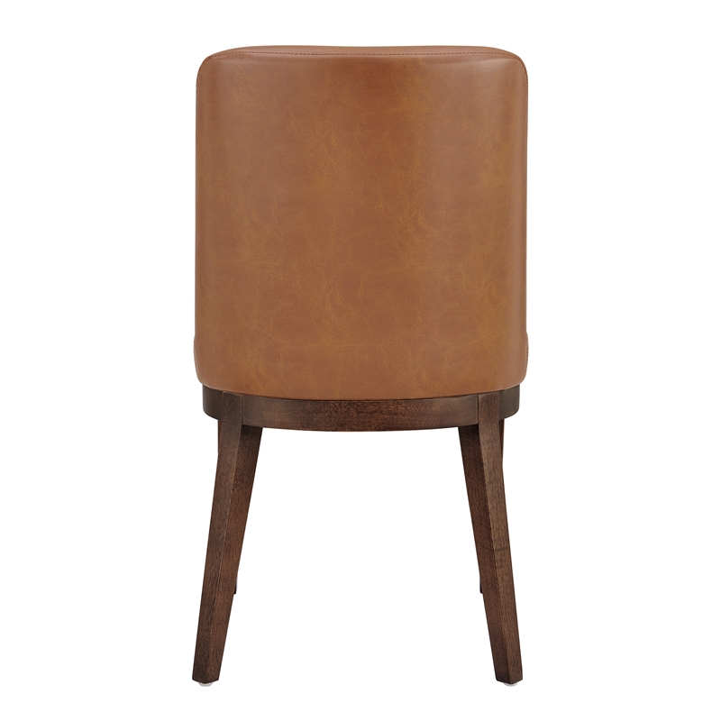NPD Furniture Cayden Faux Leather Dining Side Chair in Borneo Chocolate
