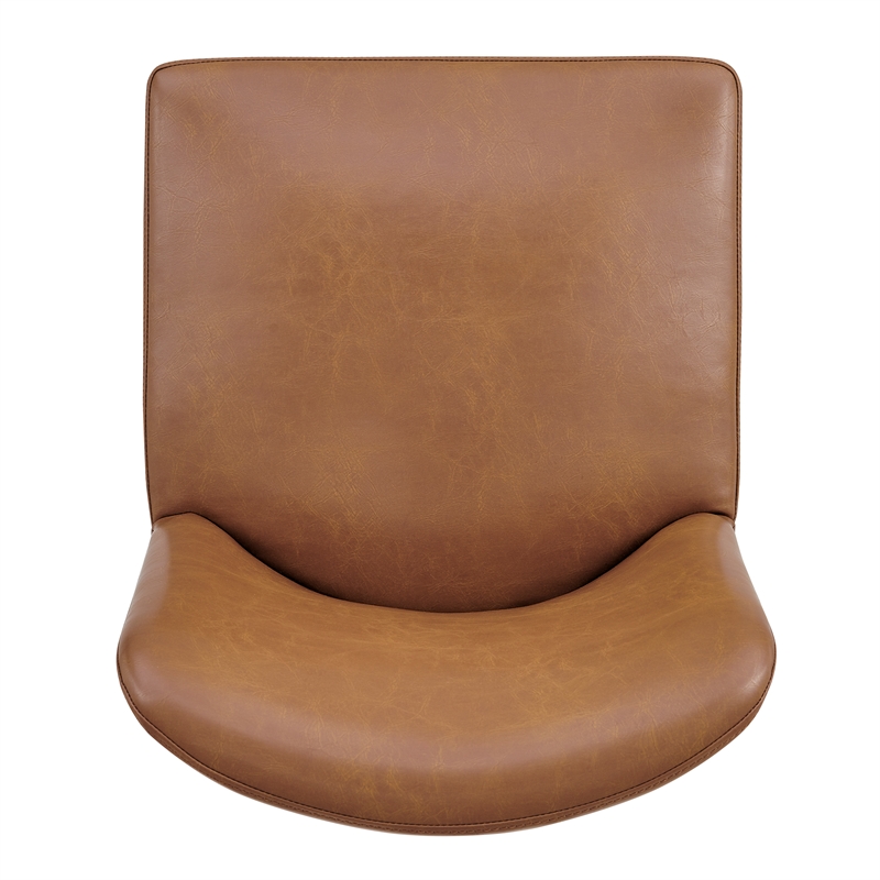 NPD Furniture Cayden Faux Leather Dining Side Chair in Borneo Chocolate