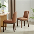NPD Furniture Cayden Faux Leather Dining Side Chair in Borneo Chocolate