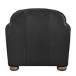 NPD Furniture Grandora Top Grain Leather Accent Arm Chair in Stolm Black