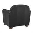 NPD Furniture Grandora Top Grain Leather Accent Arm Chair in Stolm Black