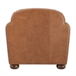 NPD Furniture Grandora Top Grain Leather Accent Arm Chair in Brown