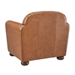 NPD Furniture Grandora Top Grain Leather Accent Arm Chair in Brown