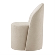 NPD Furniture Cabrina Chenille Dining Side Chair w/ Casters in Beige