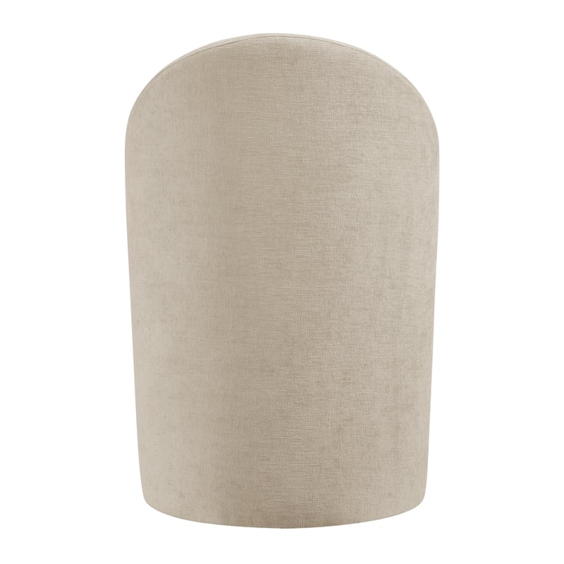 NPD Furniture Cabrina Chenille Dining Side Chair w/ Casters in Beige
