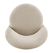 NPD Furniture Cabrina Chenille Dining Side Chair w/ Casters in Beige