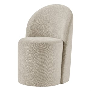 NPD Furniture Cabrina Chenille Dining Side Chair w/ Casters in Beige