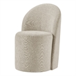 NPD Furniture Cabrina Chenille Dining Side Chair w/ Casters in Beige