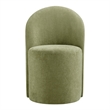 NPD Furniture Cabrina Chenille Dining Side Chair w/ Casters in Green