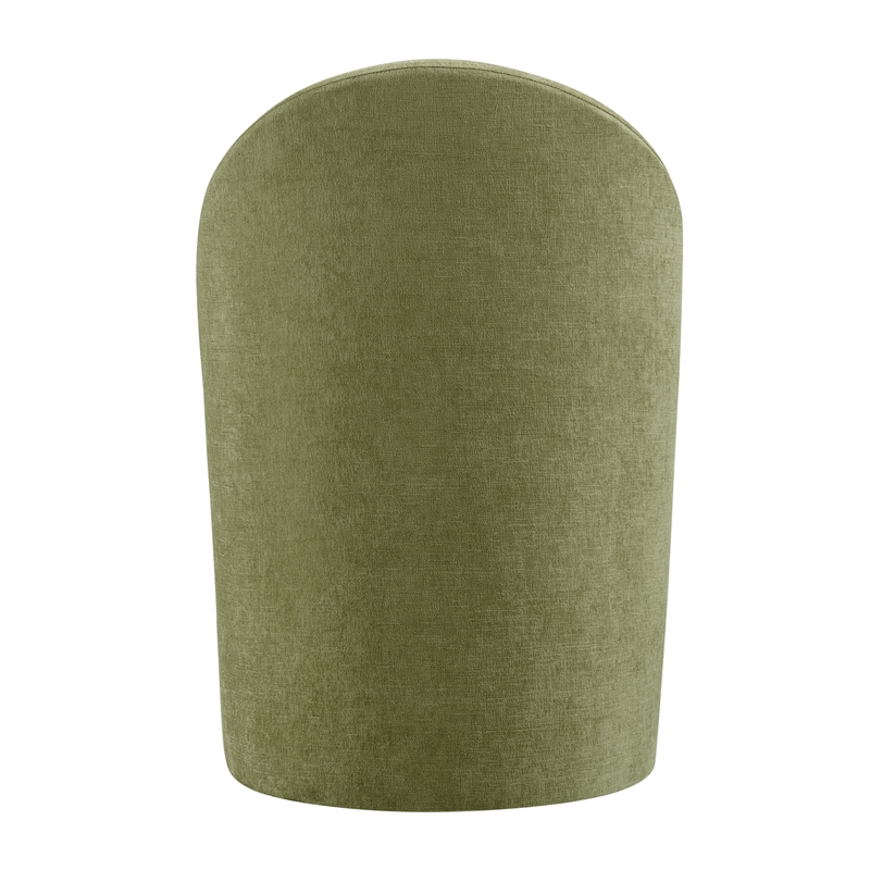 NPD Furniture Cabrina Chenille Dining Side Chair w/ Casters in Green