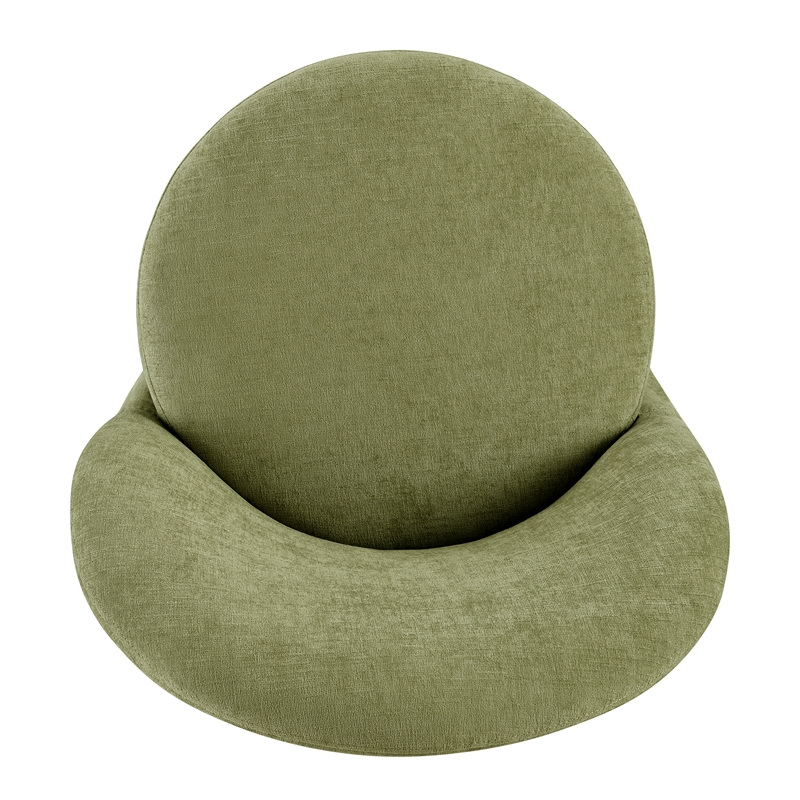 NPD Furniture Cabrina Chenille Dining Side Chair w/ Casters in Green
