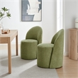 NPD Furniture Cabrina Chenille Dining Side Chair w/ Casters in Green