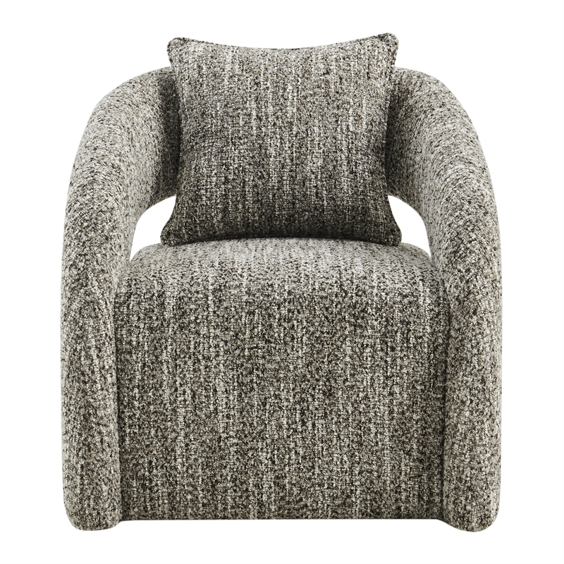 NPD Furniture Lunessa Boucle Accent Arm Chair in Dappled Taupe