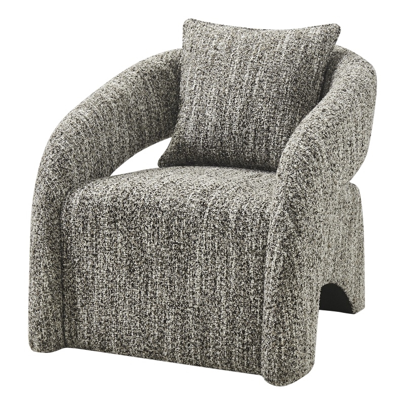 NPD Furniture Lunessa Boucle Accent Arm Chair in Dappled Taupe