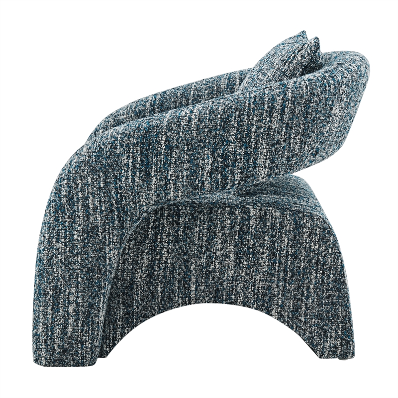 NPD Furniture Lunessa Boucle Accent Arm Chair in Dappled Blue