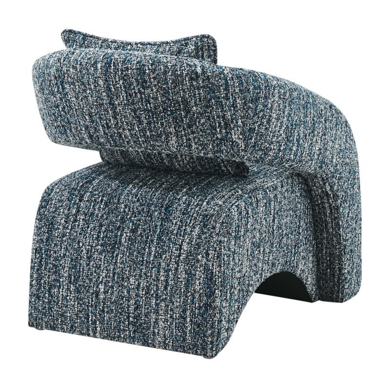 NPD Furniture Lunessa Boucle Accent Arm Chair in Dappled Blue