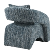 NPD Furniture Lunessa Boucle Accent Arm Chair in Dappled Blue