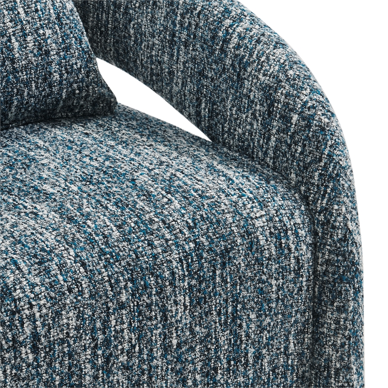 NPD Furniture Lunessa Boucle Accent Arm Chair in Dappled Blue