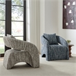 NPD Furniture Lunessa Boucle Accent Arm Chair in Dappled Blue