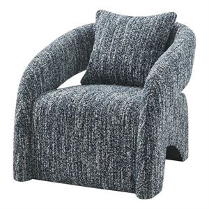 NPD Furniture Lunessa Boucle Accent Arm Chair in Dappled Blue