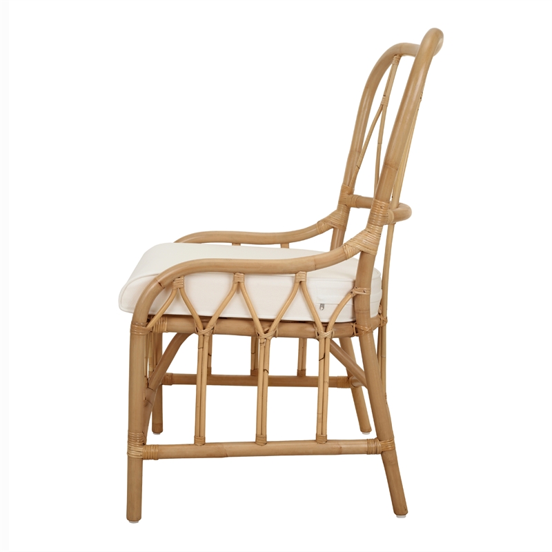 NPD Furniture Ayanna Rattan Dining Side Chair in Natural Wheat