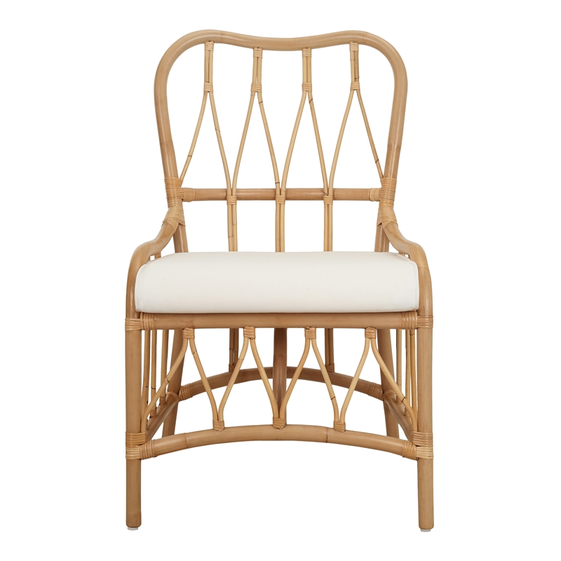 NPD Furniture Ayanna Rattan Dining Side Chair in Natural Wheat