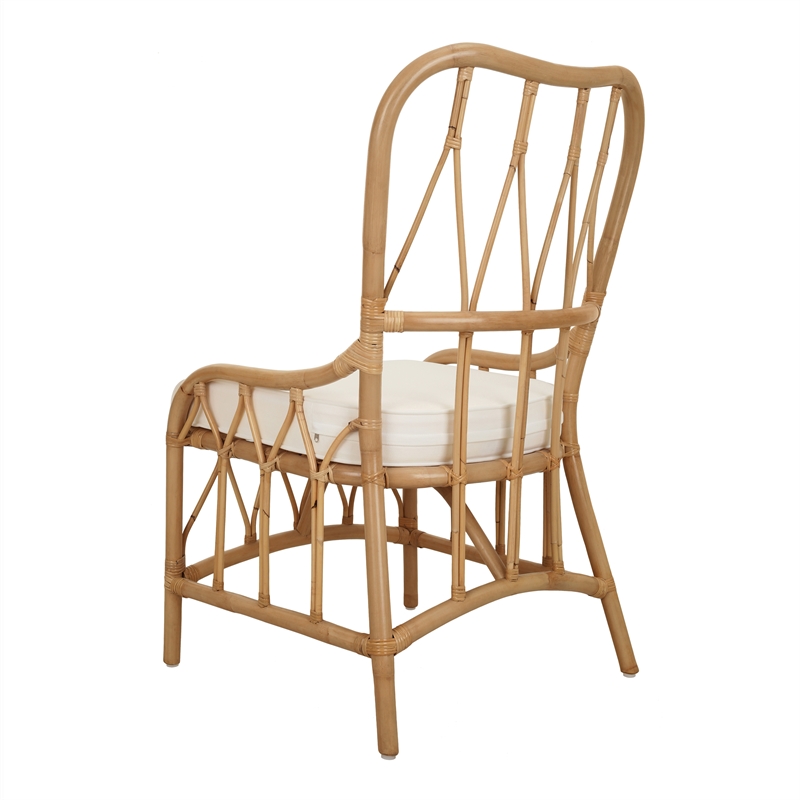 NPD Furniture Ayanna Rattan Dining Side Chair in Natural Wheat
