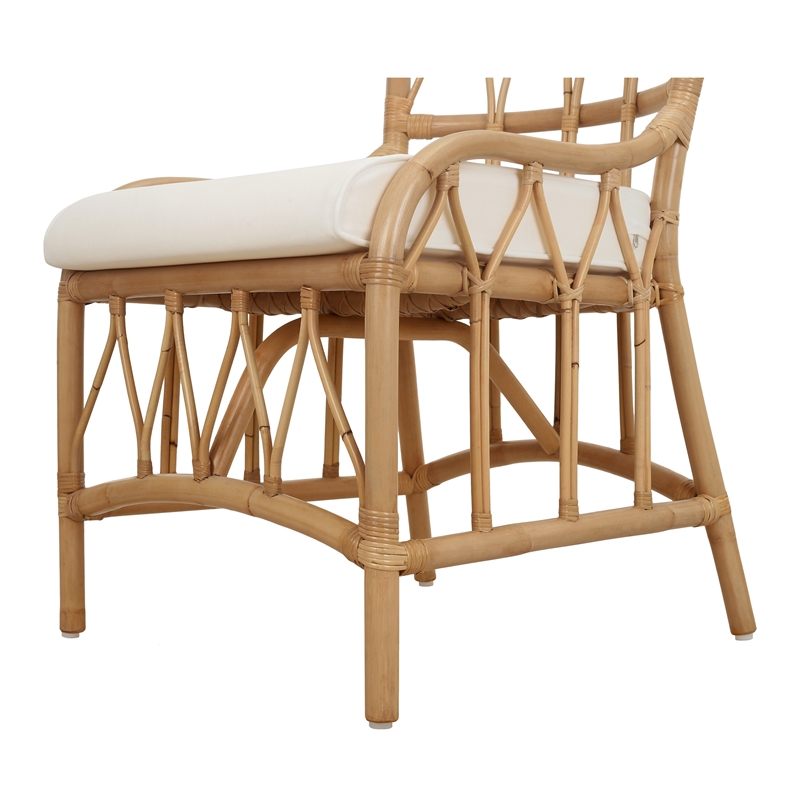 NPD Furniture Ayanna Rattan Dining Side Chair in Natural Wheat
