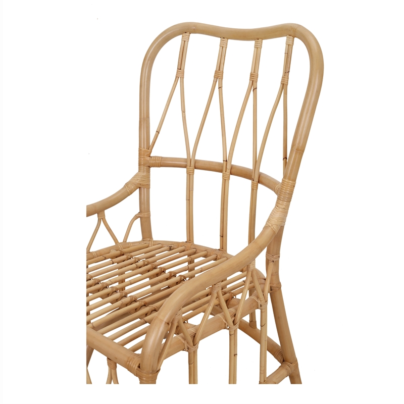 NPD Furniture Ayanna Rattan Dining Side Chair in Natural Wheat