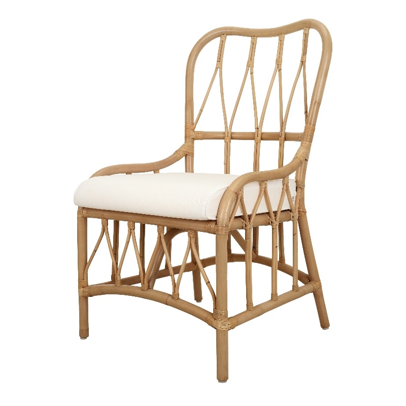 NPD Furniture Ayanna Rattan Dining Side Chair in Natural Wheat