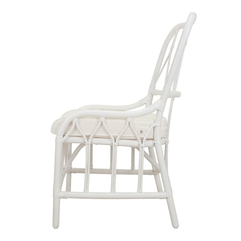 NPD Furniture Ayanna Rattan Dining Side Chair in White