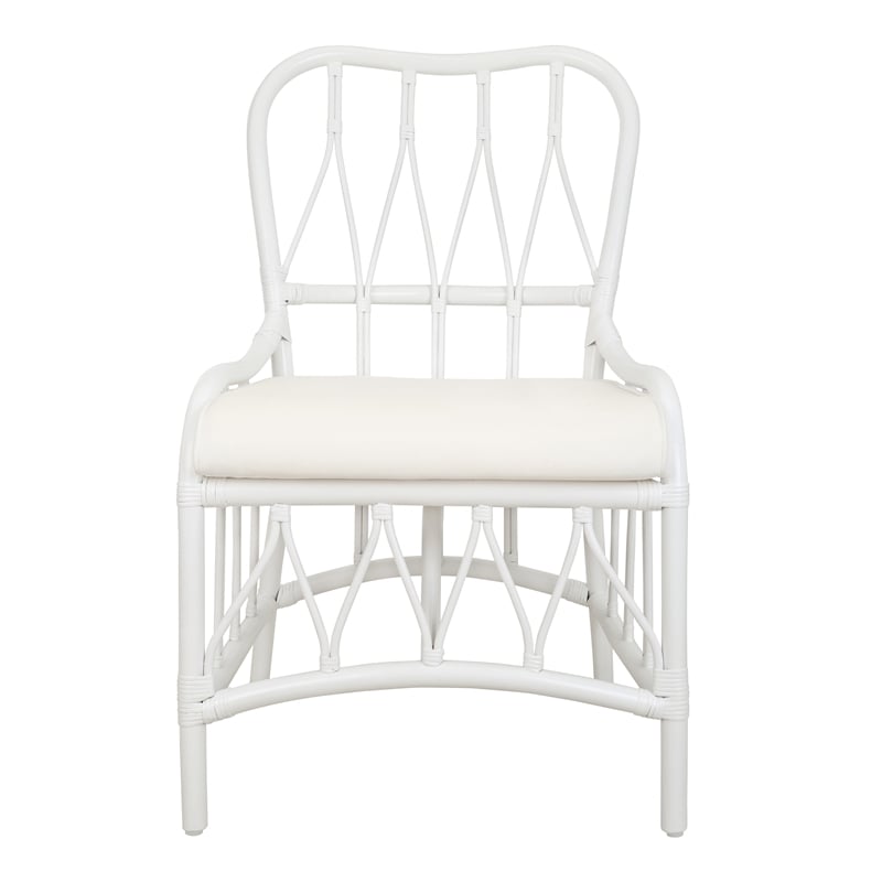 NPD Furniture Ayanna Rattan Dining Side Chair in White