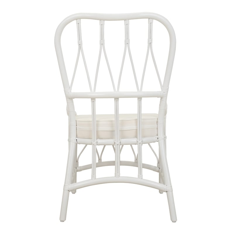 NPD Furniture Ayanna Rattan Dining Side Chair in White