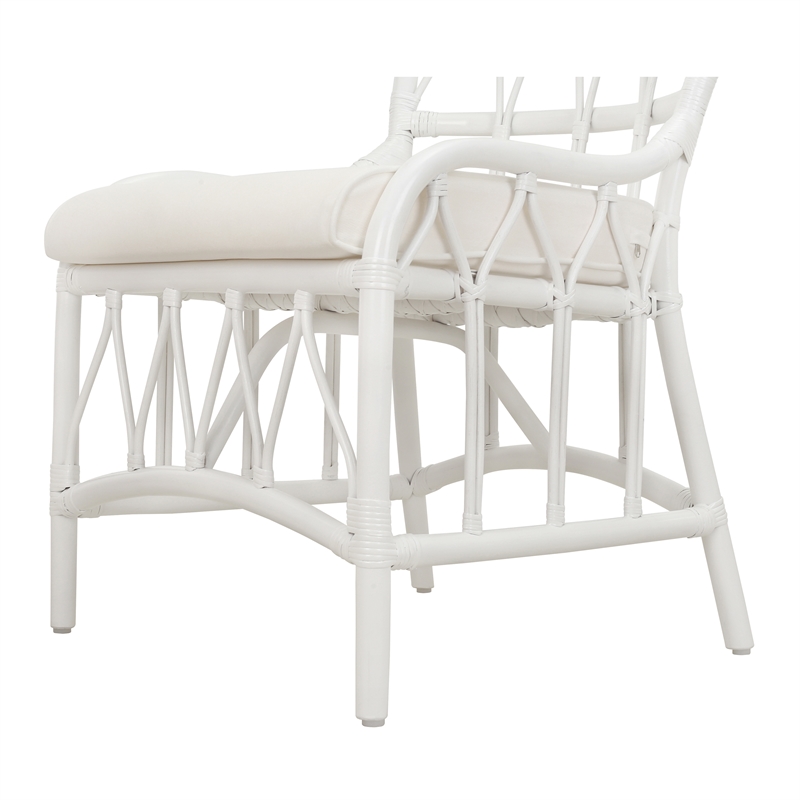 NPD Furniture Ayanna Rattan Dining Side Chair in White