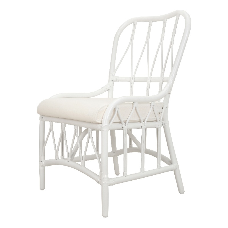 NPD Furniture Ayanna Rattan Dining Side Chair in White