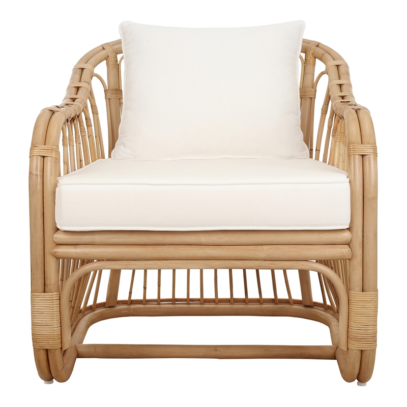 New Pacific Direct Maeva Rattan Accent Arm Chair in Natural Wheat