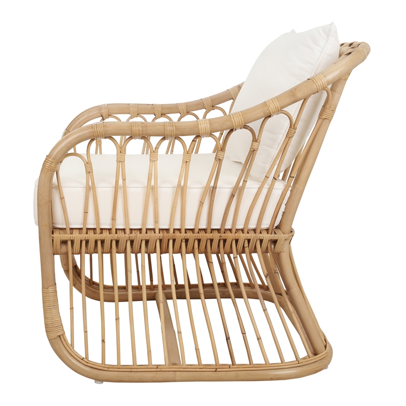 New Pacific Direct Maeva Rattan Accent Arm Chair in Natural Wheat